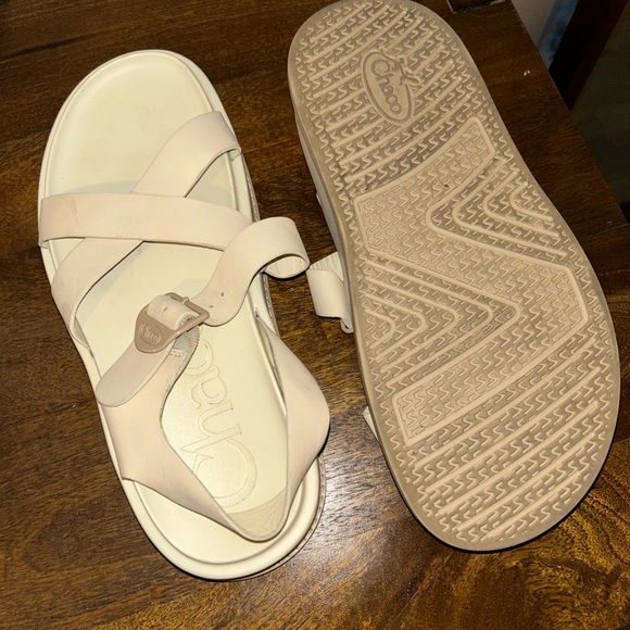 Chaco Townes Mid Form Angora Platform Sandals US Size 8 Beige Leather Upper - Picture 4 of 4
